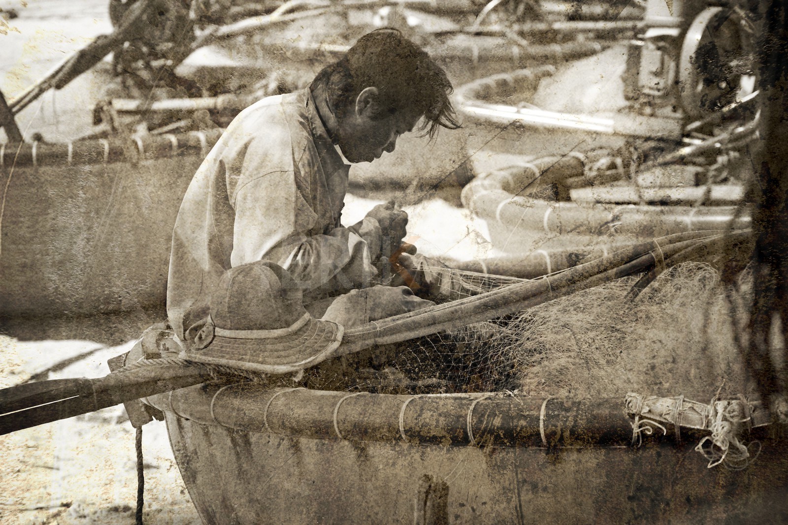 Réparation du filet, Ke Ga