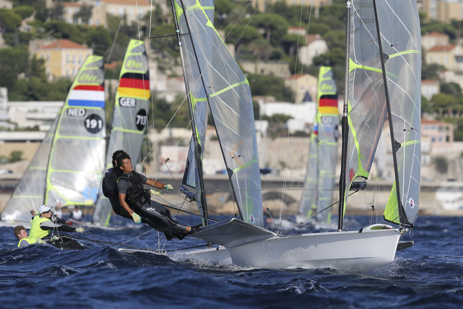 Marseille France is hosting more than 200 sailors from 28 nations for the 2018 Junior Worl Championship of 49er, 49erFX and Nacra 17. Held from 28 august to 1st september 2018. © Pierick Jeannoutot