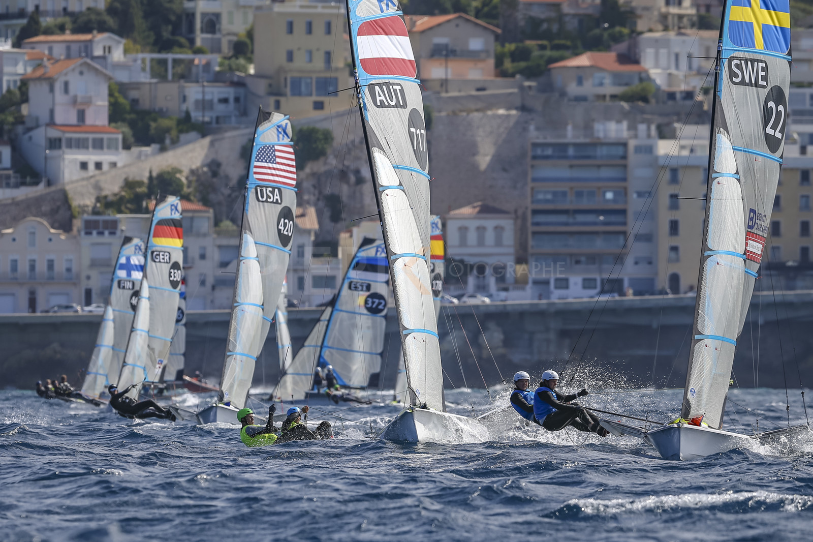 Marseille France is hosting more than 200 sailors from 28 nations for the 2018 Junior Worl Championship of 49er, 49erFX and Nacra 17. Held from 28 august to 1st september 2018. © Pierick Jeannoutot