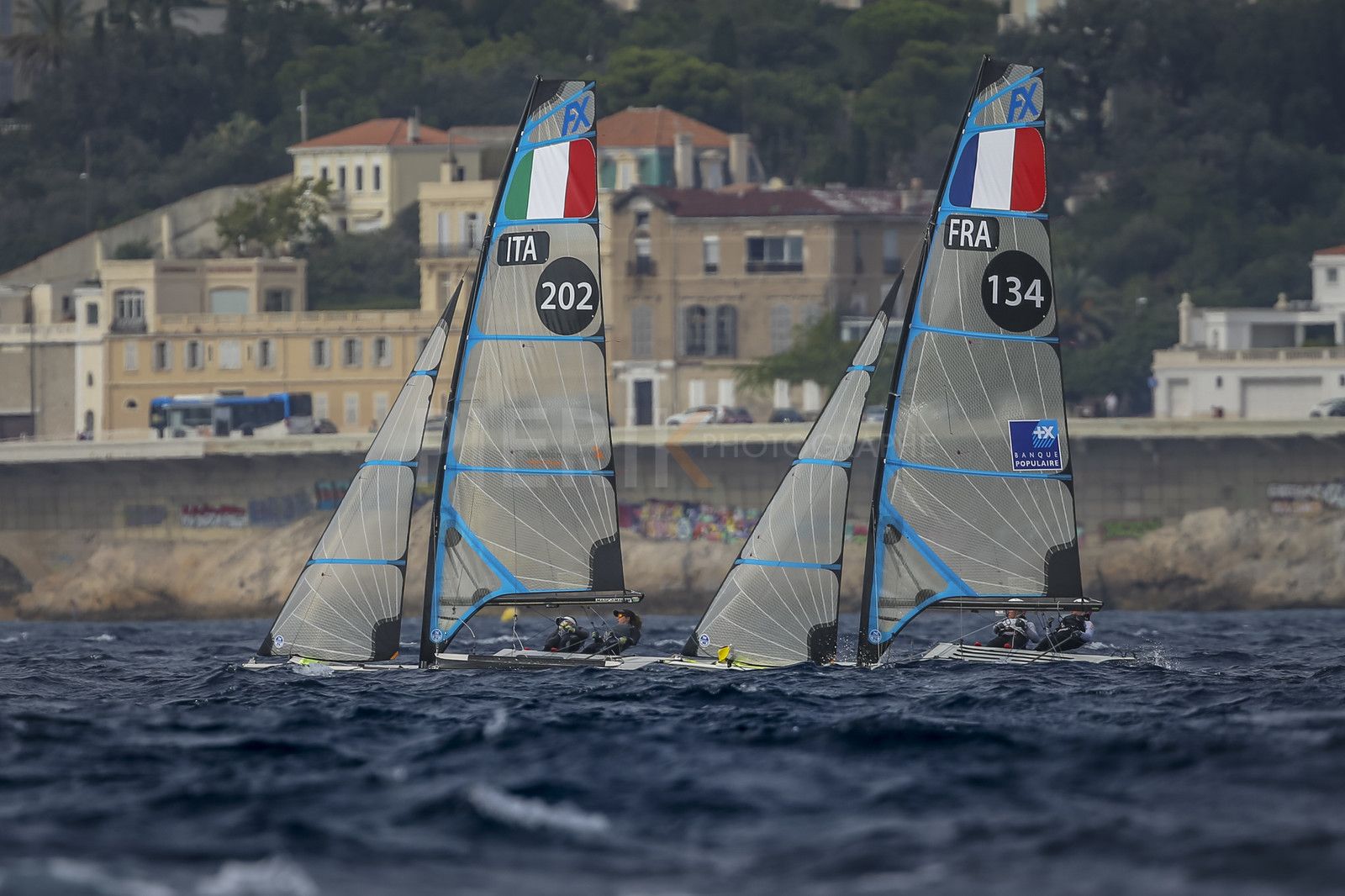 Marseille France is hosting more than 200 sailors from 28 nations for the 2018 Junior Worl Championship of 49er, 49erFX and Nacra 17. Held from 28 august to 1st september 2018. © Pierick Jeannoutot