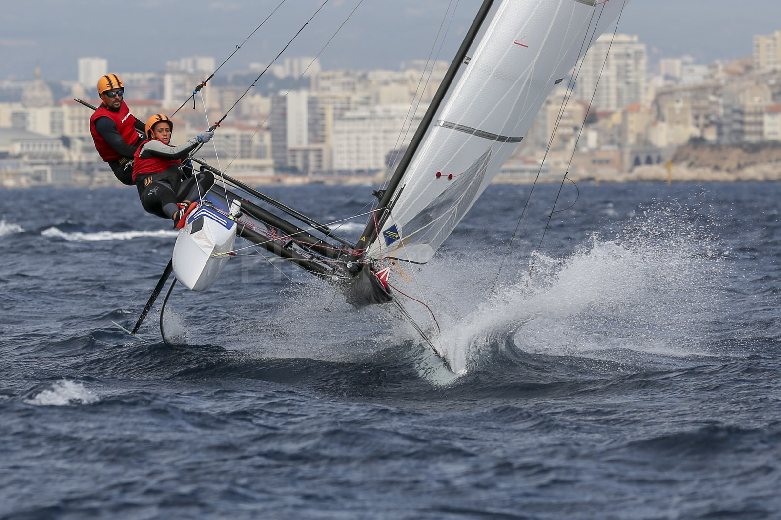 Marseille France is hosting more than 200 sailors from 28 nations for the 2018 Junior Worl Championship of 49er, 49erFX and Nacra 17. Held from 28 august to 1st september 2018. © Pierick Jeannoutot
